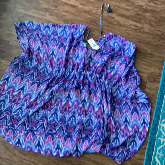 🆕 Tommy Bahama Ikat Mirage Lace Front Tunic - Picture 7 of 7